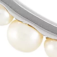 Freshwater Pearl Bangle Bracelet in Sterling Silver