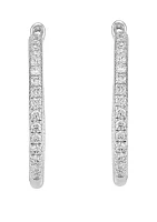 1.0 ct. t.w. Diamond Hoop Earrings in 10k White Gold