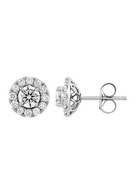 Lab Created 1 ct. t.w. Lab Diamond in 10K White Gold Earrings