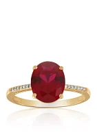 Created Ruby & Diamond Ring in 10K Yellow Gold