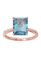 1/10 ct. t.w. Diamond and London Blue Topaz in 10K Rose Gold