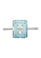   1/10 ct. t.w. Diamond  and Aqua Ring in 10K White Gold