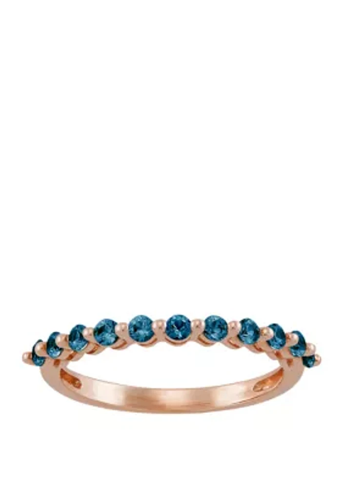 Blue Topaz Ring in 10K Rose Gold