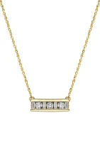 1/4 ct. t.w. Bar Necklace in 10k Yellow Gold