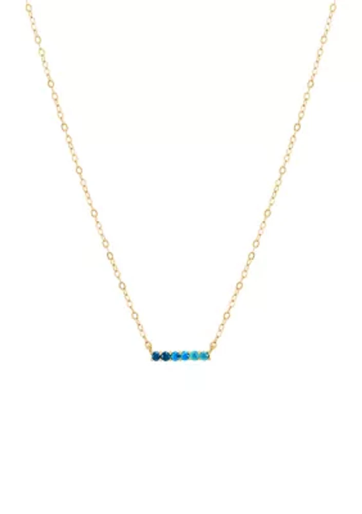 Swiss Blue Topaz Necklace in 10K Yellow Gold  