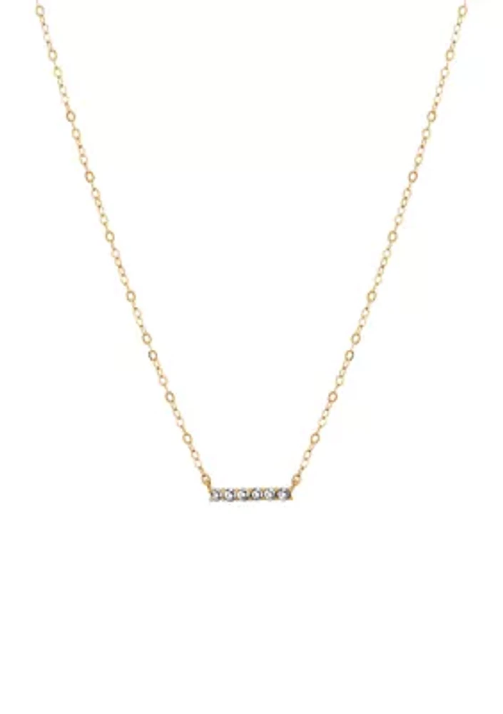  Created White Sapphire Necklace in 10K Yellow Gold  