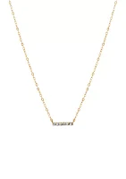  Created White Sapphire Necklace in 10K Yellow Gold  