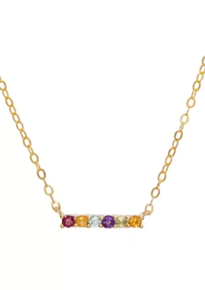 Multi Stone Necklace in 10k Yellow Gold