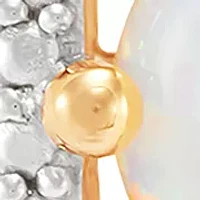 1/10 ct. t.w. Diamond and Lab-Created Opal Stud Earrings in 10K Yellow Gold