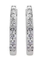 1/3 ct. t.w. Diamond Hoop Earrings in 10k White Gold