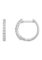 1/3 ct. t.w. Diamond Hoop Earrings in 10k White Gold