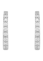 1/3 ct. t.w. Diamond Hoop Earrings in 10k White Gold