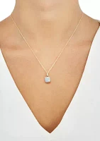 Created Opal Pendant Necklace in 10K Yellow Gold