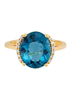 10k London Blue Topaz and Diamond Ring