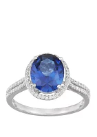 3.4 ct. t.w. Sapphire and 1/4 ct. t.w. Diamond Ring in 10K White Gold