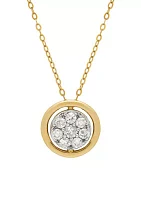 10k Yellow Gold Diamond Circle Pendant Necklace