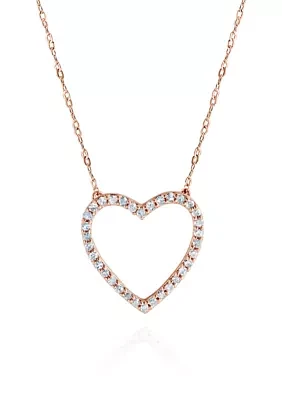 1/6 ct. t.w. Diamond Heart Necklace 10K Gold