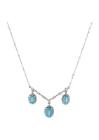 1/10 ct. t.w. Diamond and Apatite Necklace in 10K White Gold