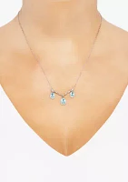 1/10 ct. t.w. Diamond and Apatite Necklace in 10K White Gold