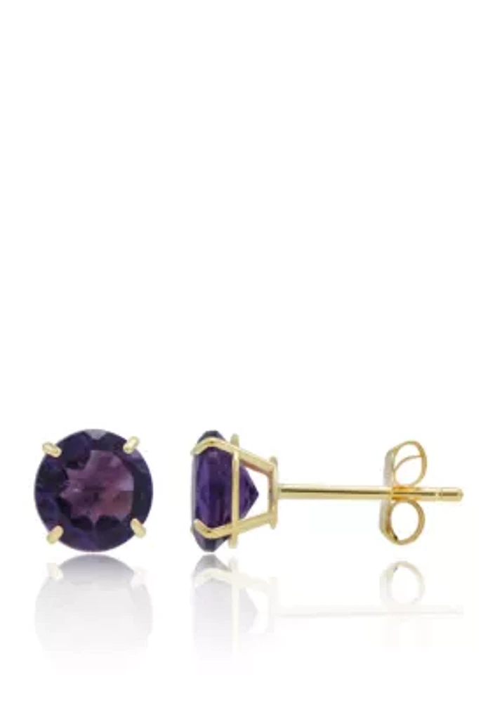 1.5 ct. t.w. Amethyst Stud Earrings in 10K Yellow Gold