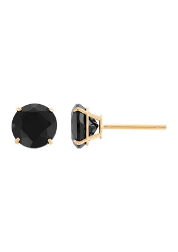 Onyx Stud Earrings in 10K Yellow Gold