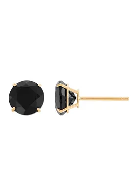 Onyx Stud Earrings in 10K Yellow Gold