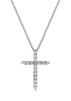 1/4 ct. t.w. Diamond Cross Pendant Necklace in 10k White Gold