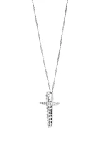 1/4 ct. t.w. Diamond Cross Pendant Necklace in 10k White Gold