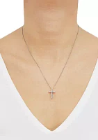 1/4 ct. t.w. Diamond Cross Pendant Necklace in 10k White Gold