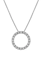 1/10 ct. t.w. Diamond Round Pendant Necklace in Sterling Silver 