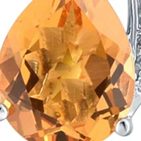 Citrine and Diamond Pendant in Sterling Silver