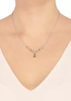 Peridot Teardrop Pendant Necklace in Sterling Silver Necklace