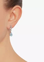 Topaz and Diamond Drop Earrings in Sterling Silver