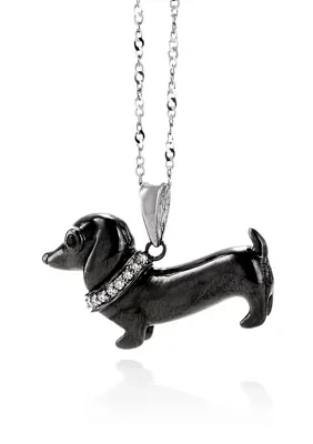 0.03 ct. t.w. Diamond Dachshund Pendant in Sterling Silver