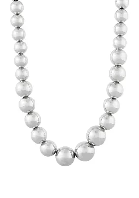 Sterling Silver Graduated Bead Necklace