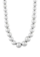 Sterling Silver Graduated Bead Necklace