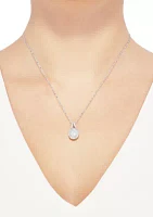 Created Opal & Created White Sapphire Pendant in Sterling Silver