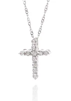 0.033 ct. t.w. Diamond Cross Pendant in Sterling Silver