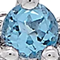 Blue & White Topaz Open Circle Pendant in Sterling Silver