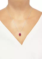 4 ct. t.w. Ruby and 1/10 ct. t.w. Diamond Chain Pendant Necklace in Sterling Silver