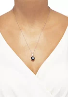 3.3 ct. t.w. Onyx and White Topaz Chain Pendant Necklace in Sterling Silver