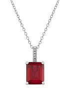 4.2 ct. t.w. Ruby and 0.021 Diamond Chain Pendant Necklace in Sterling Silver