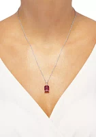 4.2 ct. t.w. Ruby and 0.021 Diamond Chain Pendant Necklace in Sterling Silver