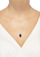 4.3 ct. t.w. Sapphire and 0.021 Diamond Chain Pendant Necklace in Sterling Silver