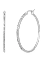 1/5 ct. t.w. Diamond Hoop Earrings in Sterling Silver