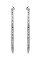 1/5 ct. t.w. Diamond Hoop Earrings in Sterling Silver