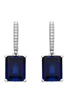 6 ct. t.w. Sapphire and 1/10 ct. t.w. Diamond Drop Earrings