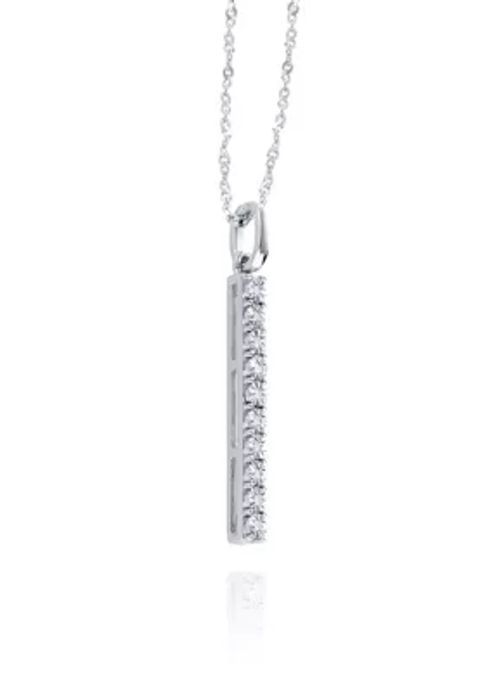 0.03 ct. t.w. Diamond Stick Pendant in Sterling Silver