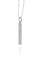 0.03 ct. t.w. Diamond Stick Pendant in Sterling Silver