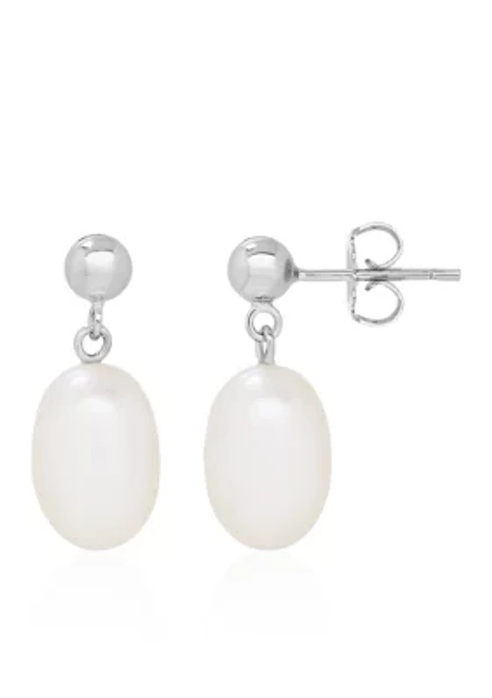 Freshwater Pearl Ball Earrings in Sterling Silver